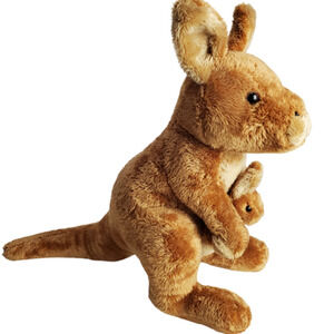 Mink Plush Australia 2011 Kangaroo and Joey Baby Brown Stuffed Animal Plush 13"